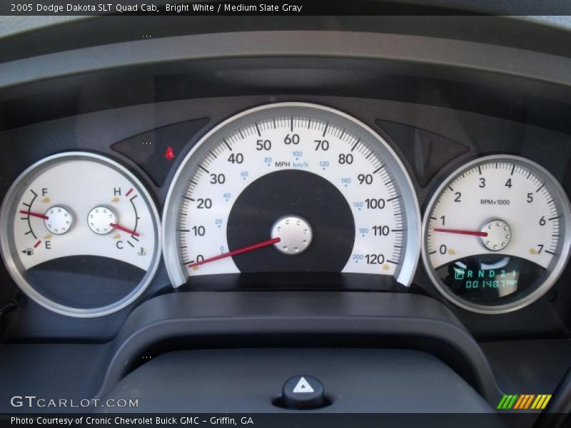 Bright White / Medium Slate Gray 2005 Dodge Dakota SLT Quad Cab