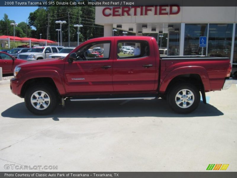 Impulse Red Pearl / Taupe 2008 Toyota Tacoma V6 SR5 Double Cab 4x4