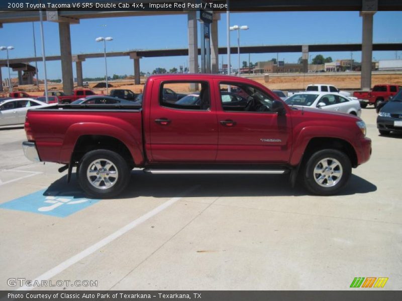 Impulse Red Pearl / Taupe 2008 Toyota Tacoma V6 SR5 Double Cab 4x4