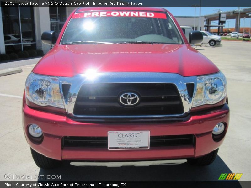 Impulse Red Pearl / Taupe 2008 Toyota Tacoma V6 SR5 Double Cab 4x4
