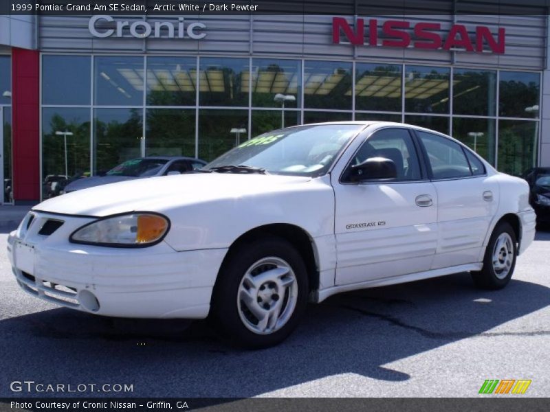 Arctic White / Dark Pewter 1999 Pontiac Grand Am SE Sedan