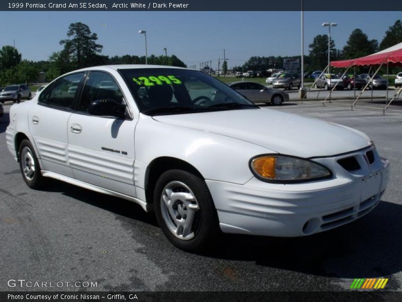 Arctic White / Dark Pewter 1999 Pontiac Grand Am SE Sedan