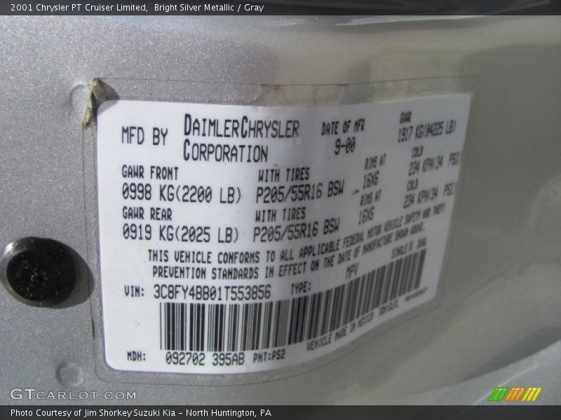 Bright Silver Metallic / Gray 2001 Chrysler PT Cruiser Limited