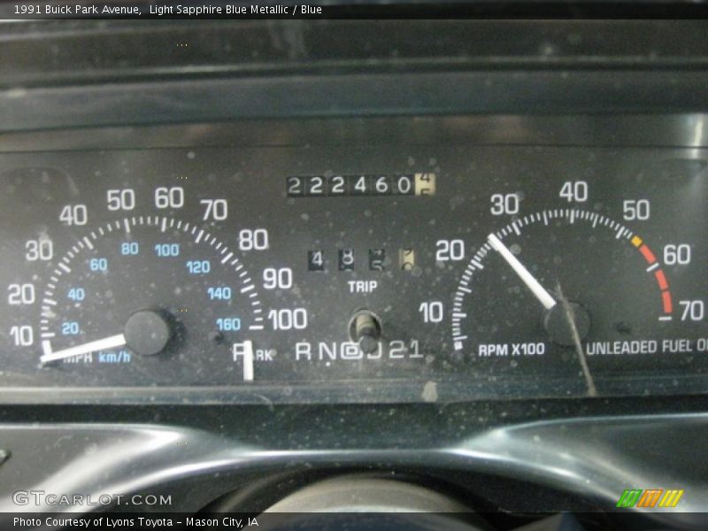 Light Sapphire Blue Metallic / Blue 1991 Buick Park Avenue