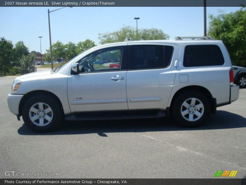 Silver Lightning / Graphite/Titanium 2007 Nissan Armada LE