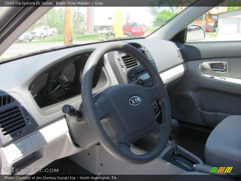 Bright Silver Metallic / Gray 2009 Kia Spectra EX Sedan