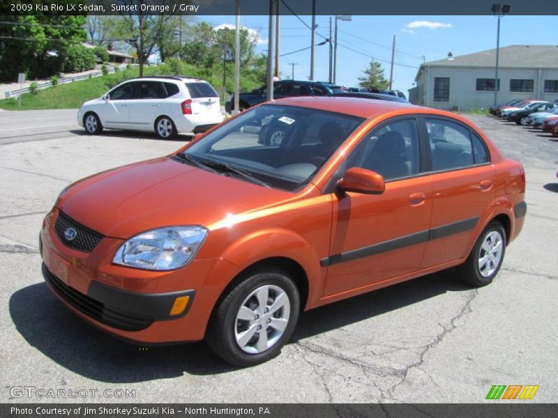 Sunset Orange / Gray 2009 Kia Rio LX Sedan