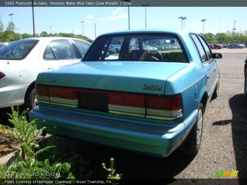 Medium Water Blue Satin Glow Metallic / Gray 1993 Plymouth Acclaim