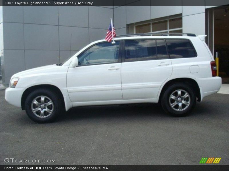 Super White / Ash Gray 2007 Toyota Highlander V6