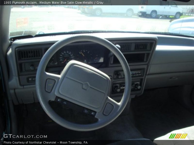 Medium Water Blue Satin Glow Metallic / Gray 1993 Plymouth Acclaim