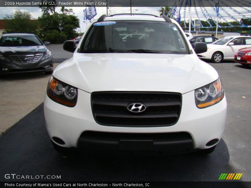 Powder White Pearl / Gray 2009 Hyundai Santa Fe GLS