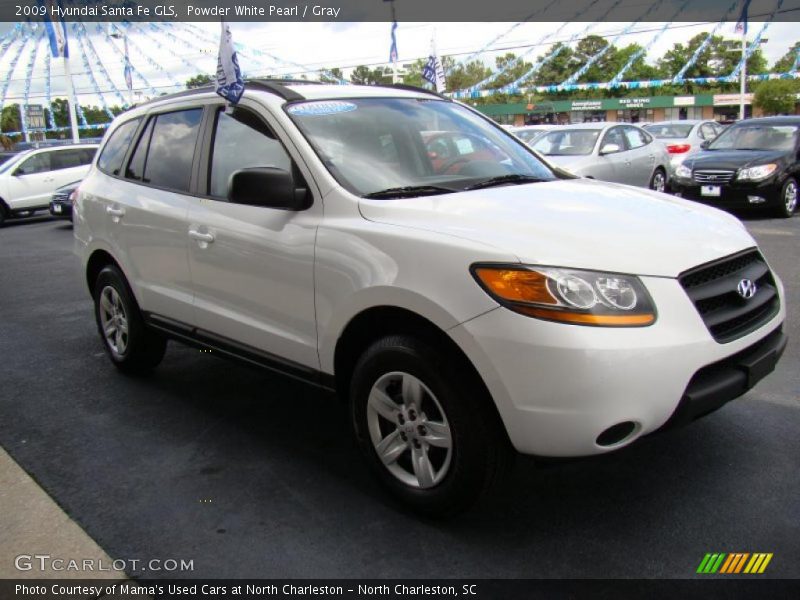 Powder White Pearl / Gray 2009 Hyundai Santa Fe GLS