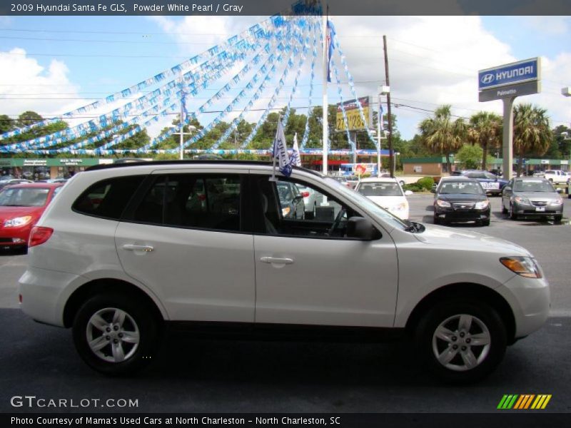 Powder White Pearl / Gray 2009 Hyundai Santa Fe GLS