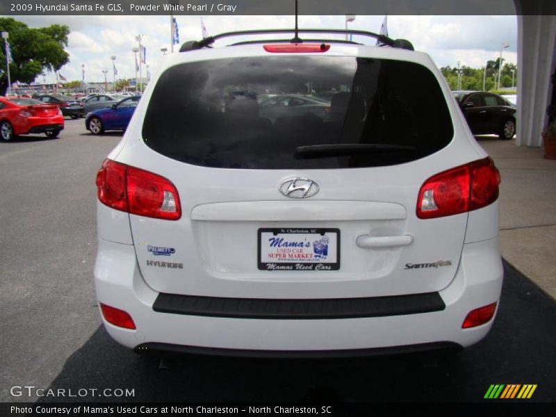 Powder White Pearl / Gray 2009 Hyundai Santa Fe GLS