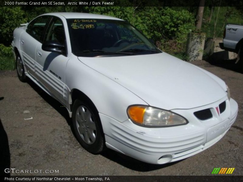 Arctic White / Dark Pewter 2000 Pontiac Grand Am SE Sedan