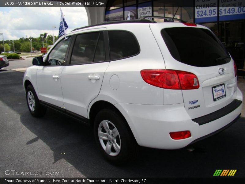Powder White Pearl / Gray 2009 Hyundai Santa Fe GLS