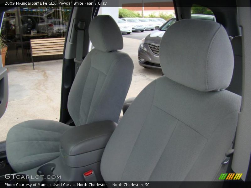 Powder White Pearl / Gray 2009 Hyundai Santa Fe GLS