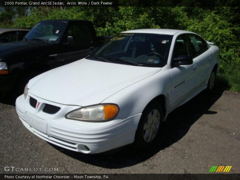 Arctic White / Dark Pewter 2000 Pontiac Grand Am SE Sedan