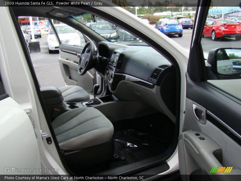 Powder White Pearl / Gray 2009 Hyundai Santa Fe GLS