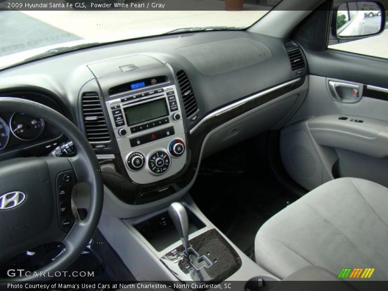 Powder White Pearl / Gray 2009 Hyundai Santa Fe GLS