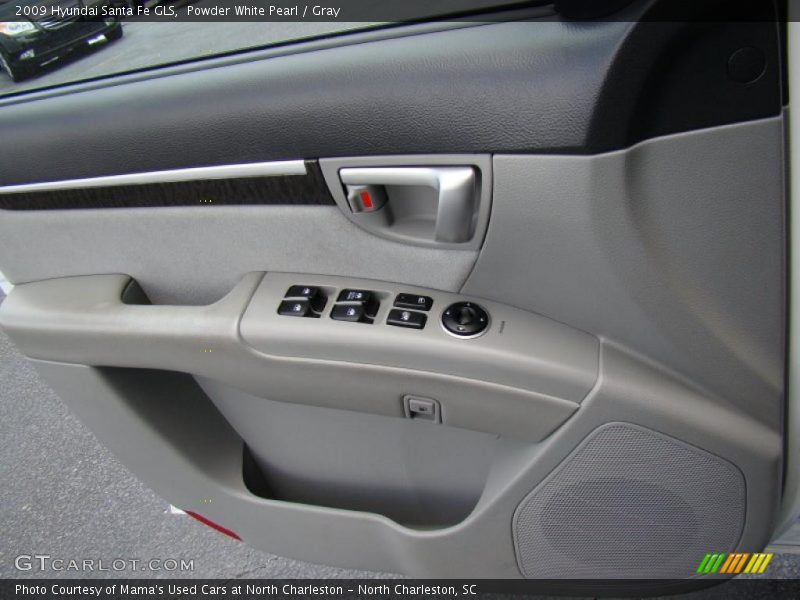 Powder White Pearl / Gray 2009 Hyundai Santa Fe GLS