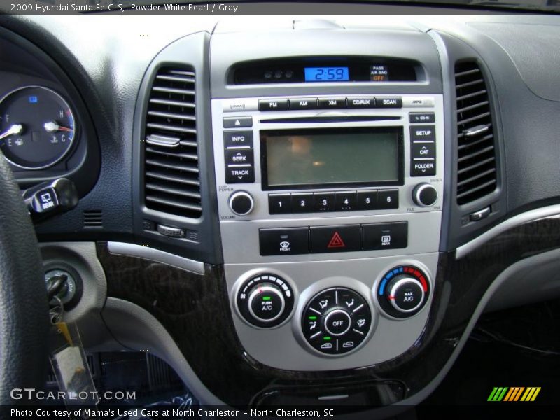 Powder White Pearl / Gray 2009 Hyundai Santa Fe GLS