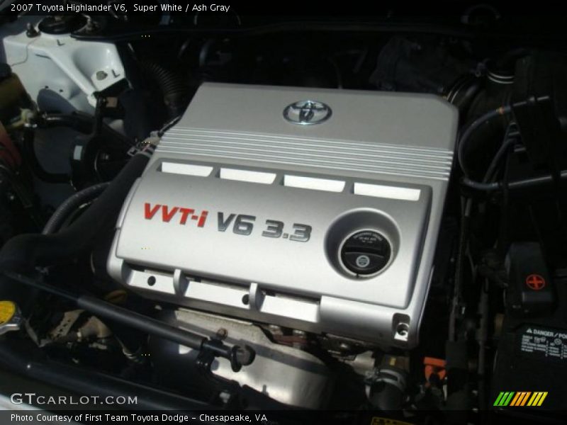 Super White / Ash Gray 2007 Toyota Highlander V6