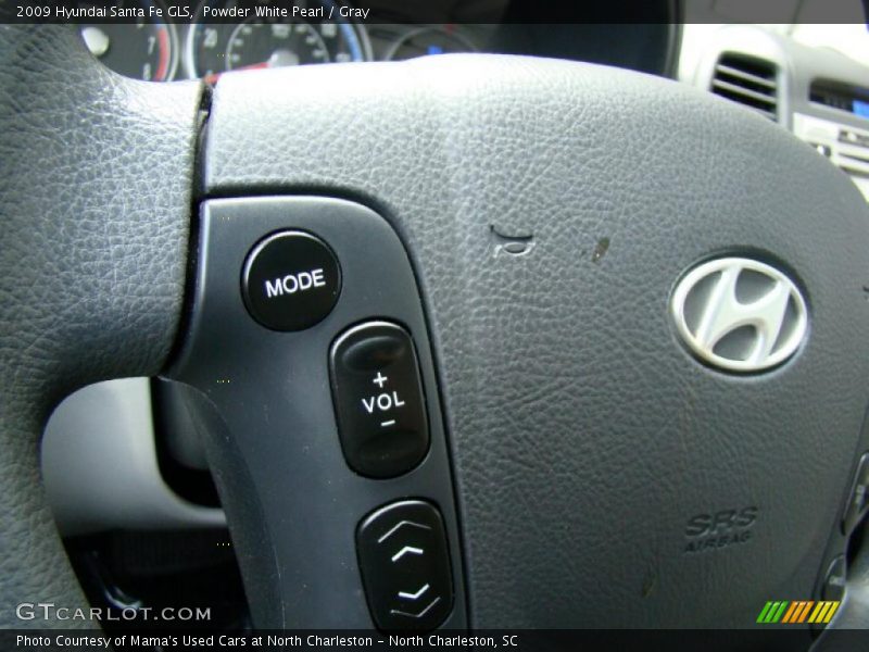 Powder White Pearl / Gray 2009 Hyundai Santa Fe GLS