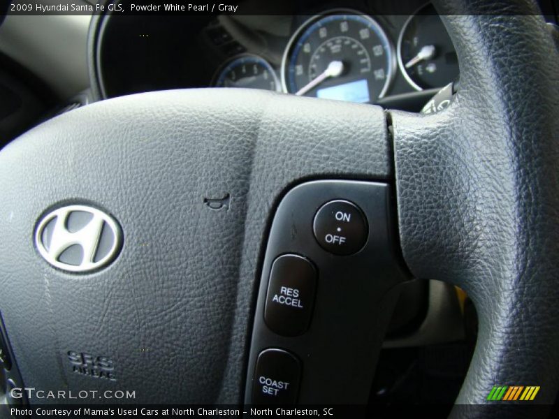 Powder White Pearl / Gray 2009 Hyundai Santa Fe GLS