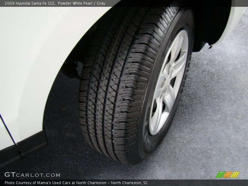 Powder White Pearl / Gray 2009 Hyundai Santa Fe GLS