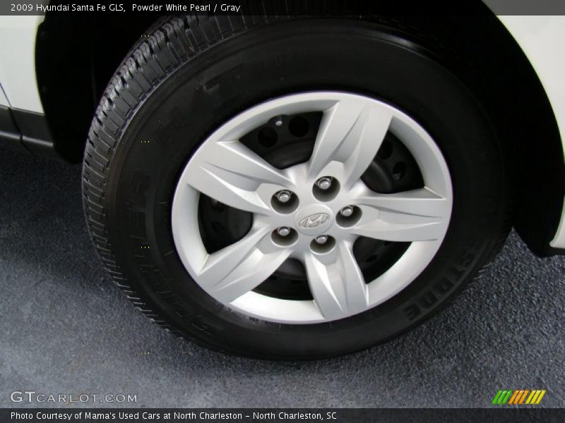 Powder White Pearl / Gray 2009 Hyundai Santa Fe GLS