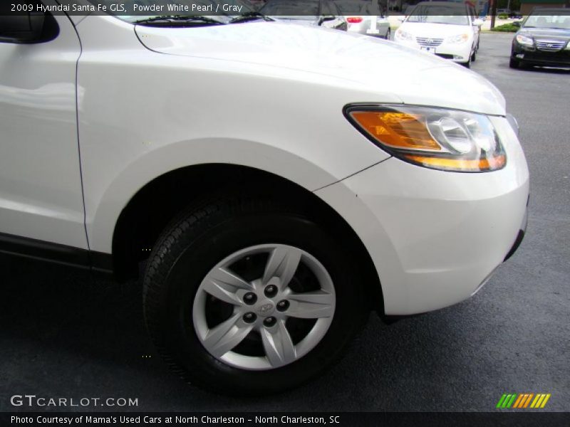 Powder White Pearl / Gray 2009 Hyundai Santa Fe GLS