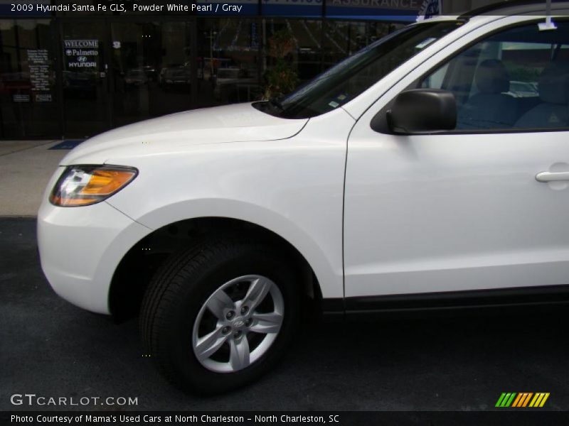 Powder White Pearl / Gray 2009 Hyundai Santa Fe GLS