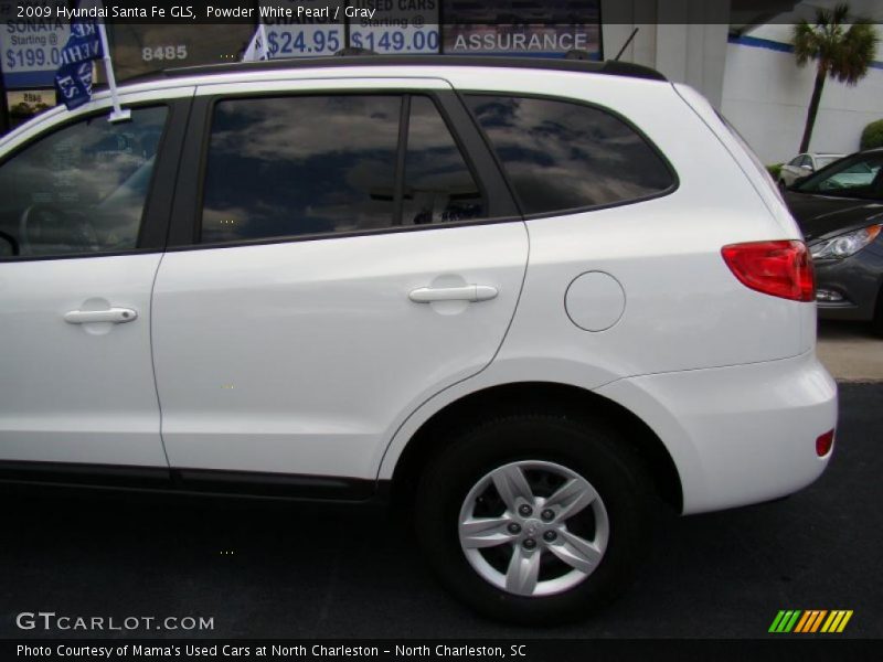 Powder White Pearl / Gray 2009 Hyundai Santa Fe GLS