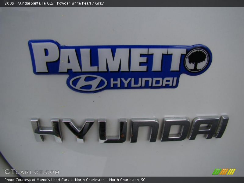 Powder White Pearl / Gray 2009 Hyundai Santa Fe GLS