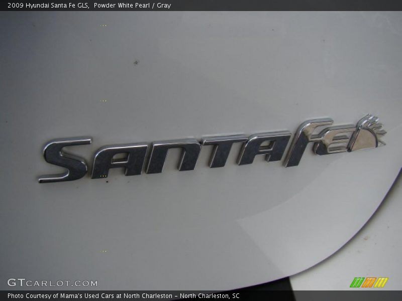 Powder White Pearl / Gray 2009 Hyundai Santa Fe GLS