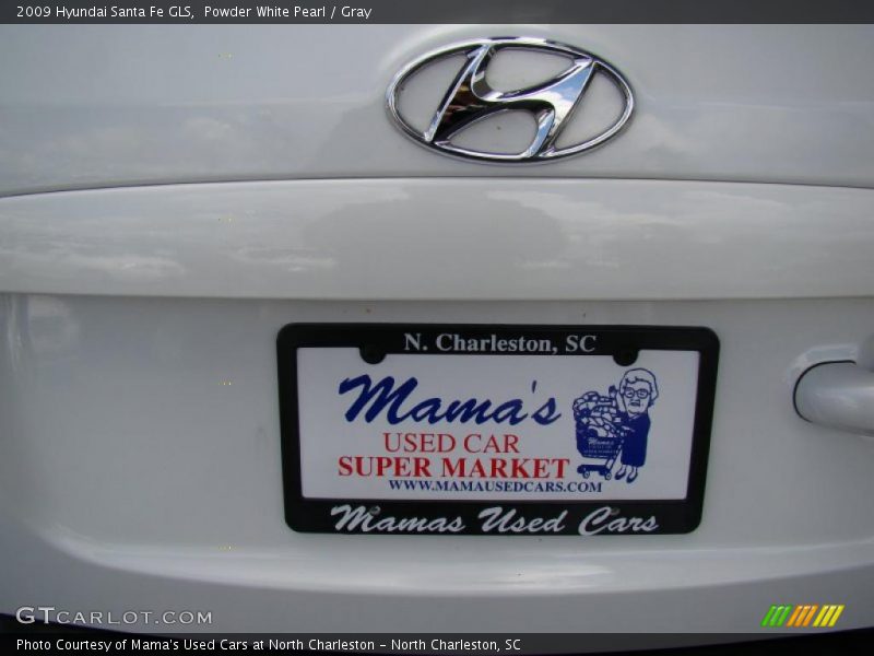 Powder White Pearl / Gray 2009 Hyundai Santa Fe GLS