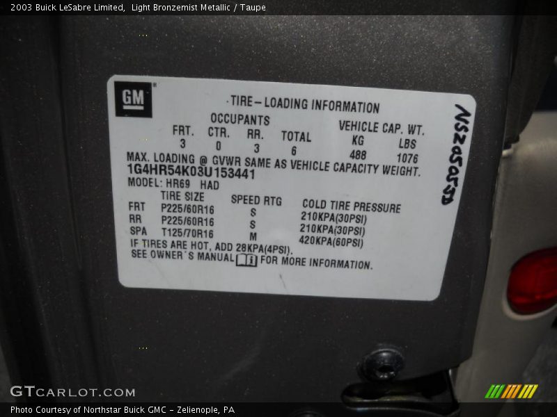 Light Bronzemist Metallic / Taupe 2003 Buick LeSabre Limited