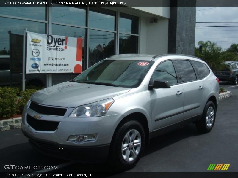 Silver Ice Metallic / Dark Gray/Light Gray 2010 Chevrolet Traverse LS