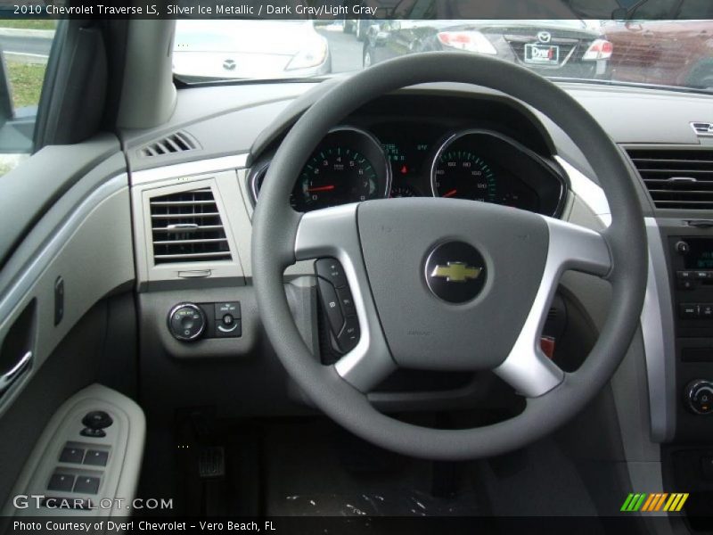 Silver Ice Metallic / Dark Gray/Light Gray 2010 Chevrolet Traverse LS