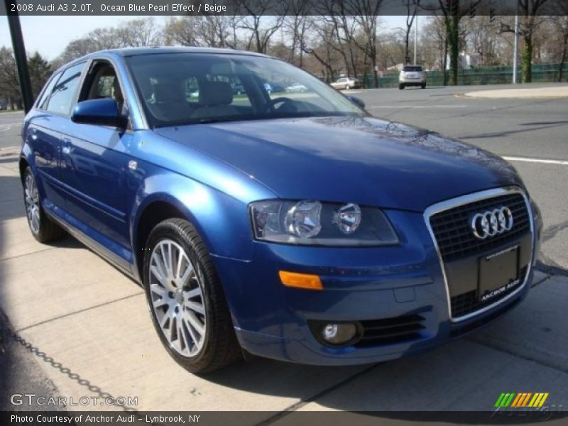 Ocean Blue Pearl Effect / Beige 2008 Audi A3 2.0T