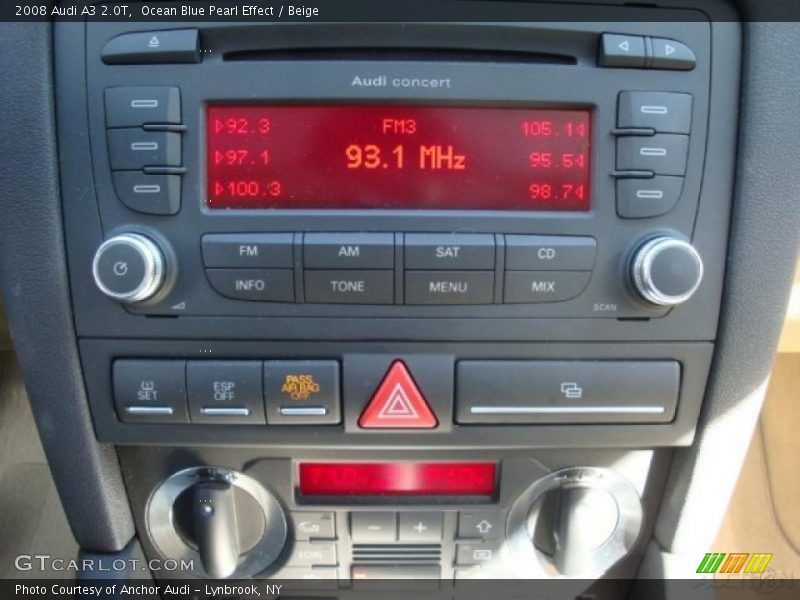 Ocean Blue Pearl Effect / Beige 2008 Audi A3 2.0T