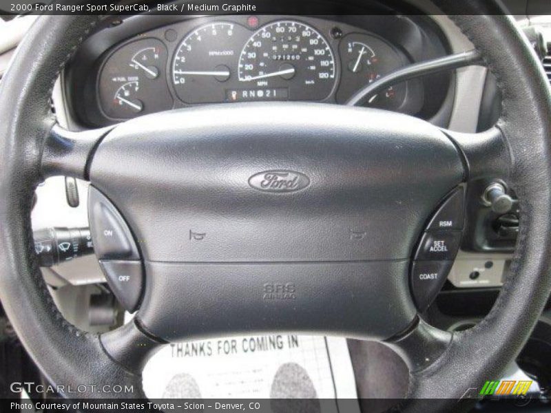 Black / Medium Graphite 2000 Ford Ranger Sport SuperCab