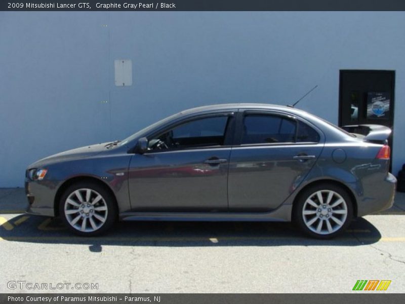 Graphite Gray Pearl / Black 2009 Mitsubishi Lancer GTS