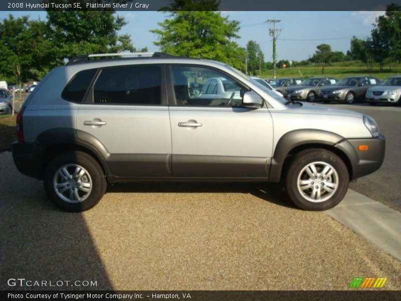 Platinum Silver / Gray 2008 Hyundai Tucson SE