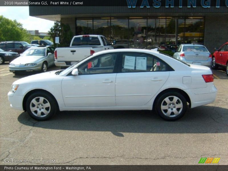 Pearl White / Camel 2010 Hyundai Sonata GLS