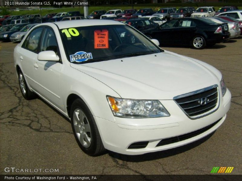 Pearl White / Camel 2010 Hyundai Sonata GLS