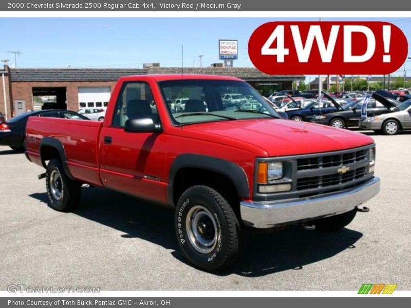 Victory Red / Medium Gray 2000 Chevrolet Silverado 2500 Regular Cab 4x4