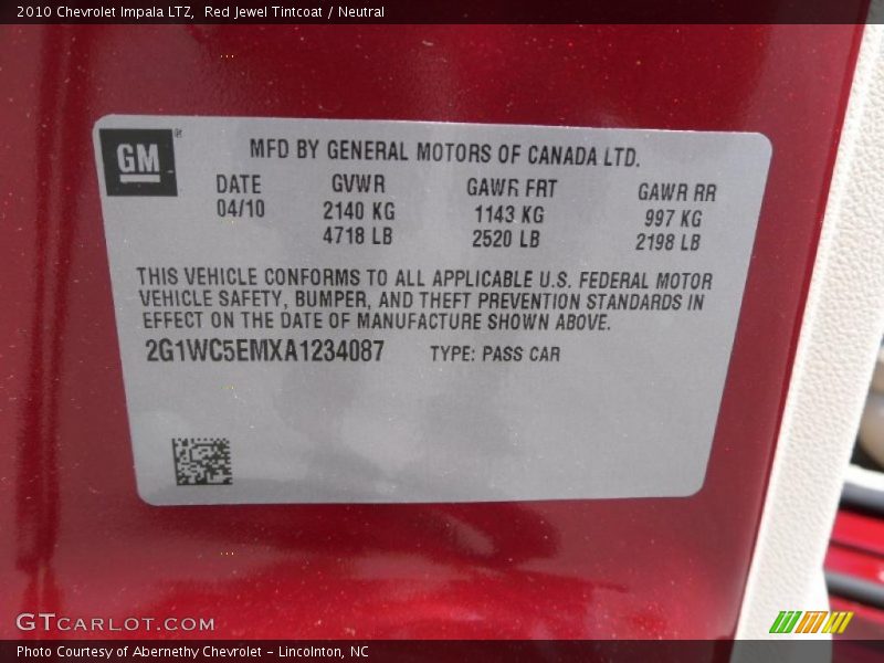 Red Jewel Tintcoat / Neutral 2010 Chevrolet Impala LTZ