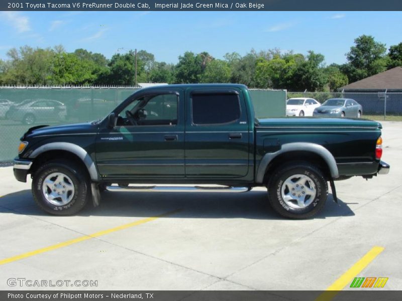 Imperial Jade Green Mica / Oak Beige 2001 Toyota Tacoma V6 PreRunner Double Cab